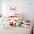thumbnail image 6 of Feelyou Cute Funny Capibara Bedding Comforter Set 7pcs for Kid, Milk Tea Animal Queen Bedding Sets, Cartoon Watercolor Rainbow Reversible Queen Sheet Sets, Microfiber Bedroom Decor, 6 of 8