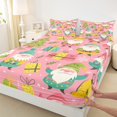 thumbnail image 3 of Manfei Christmas Gnome Queen Sheet Sets,Merry Xmas Flat Sheet,Pink Blue Yellow Queen Fitted Sheet For Girl Boy,Super Cozy Room Decor,4pcs, 3 of 7