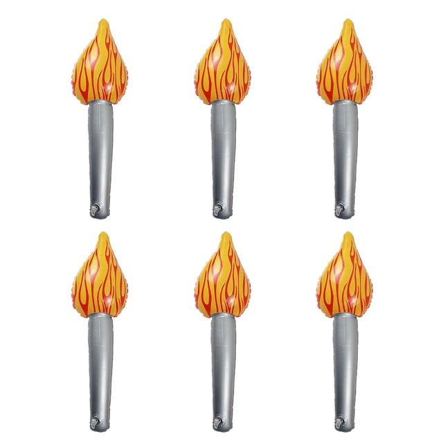 KAKOWELY 6pcs Creative Inflatable Torches Kids Performance Props Torches Playthings,15.75"X4.92"X0.04"