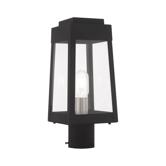 Livex Oslo Lanterne Extérieure Noire & Nickel avec Verre Transparent