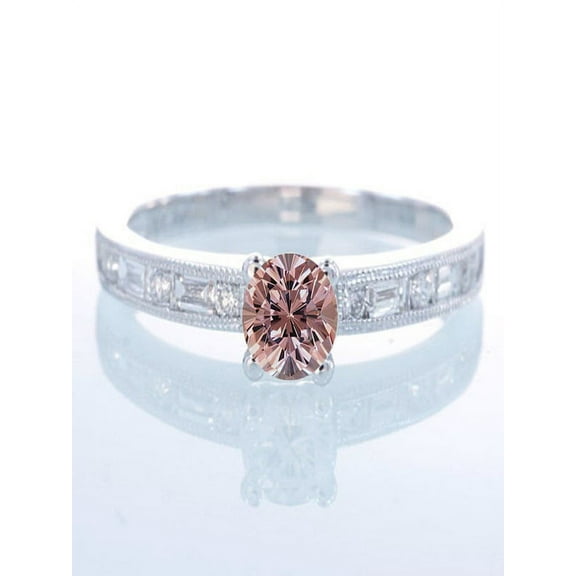 1.5 Carat Bestselling Princess Halo Bridal Set with Morganite and Diamond on 10k White Gold