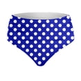 thumbnail image 4 of Womens High Waisted Bikini Bottoms Polka Dot Tummy Control Ruched Swim Bottom Full Coverage Swimsuits Bottoms Pool Party Blue XL, 4 of 5