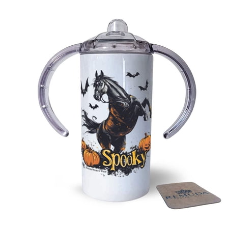 SPOOKY - Kids Western Halloween Horse Sippy Cup w/ Transition Lid