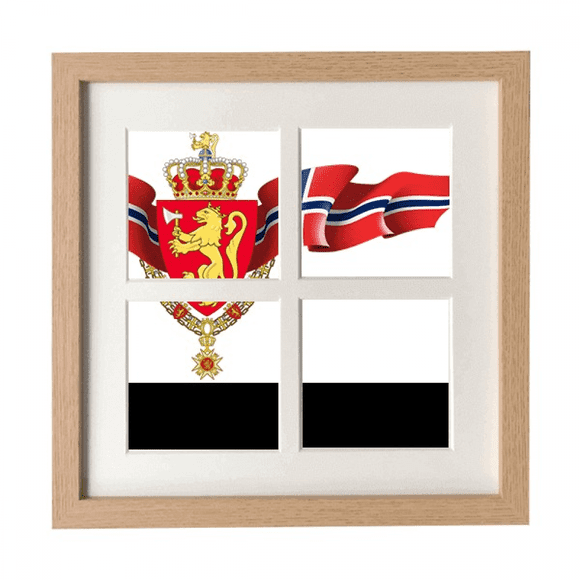 Norway National Emblem Country Frame Wall Tabletop Display 4 Openings Picture