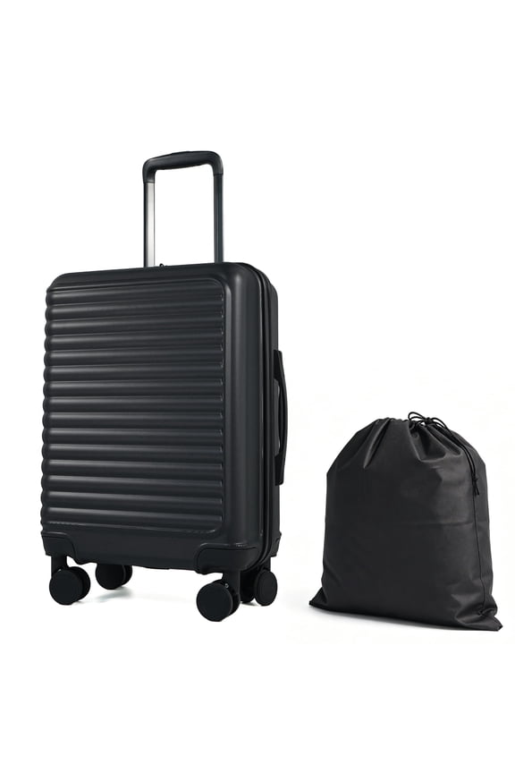 Carry On Luggage Hardside and Lightweight Suitcase with Wheels, 20-Inch (Black)