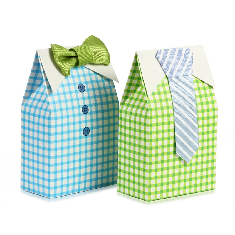 25pc Baby Shower Gift Favor Boxes My Little Man 3D Green Bow Tie Shirt Candy Box 