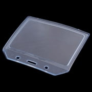 REGALWOVEN Transparent Horizontal Plastic ID Card Badge Holder Cover 4Pcs