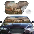 thumbnail image 2 of Fotbe Three Horses Oil Painting Car Windshield Sunshade | Sun Visor Protector Front Window Shade, Keeps Out UV Rays, Keeps Your Vehicle Cool-Small, 2 of 7