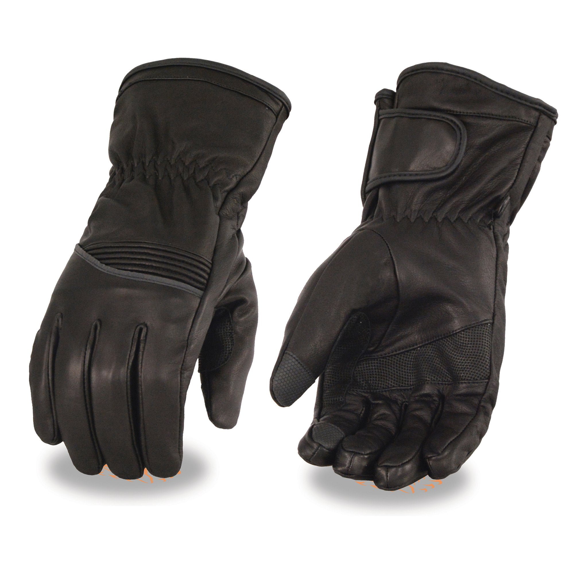 Large Milwaukee Leather MG7551 Mens iTouch Screen Fingers Waterproof Black Leather Gauntlet Gloves with Flex Knuckles Large Milwaukee Leather MG7551 Mens iTouch Screen Fingers Waterproof Black Leather Gauntlet Gloves with Flex Knuckles