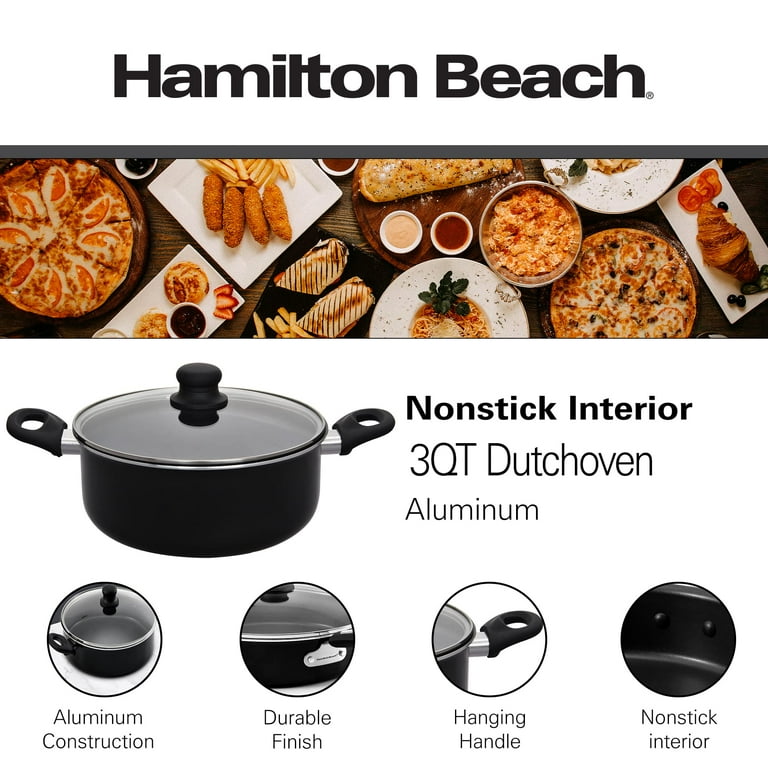 Gourmet Edge - Hammered Nonstick 3.5 Qt Dutch Oven with Cover #10-3004 –  Womynhomeproducts