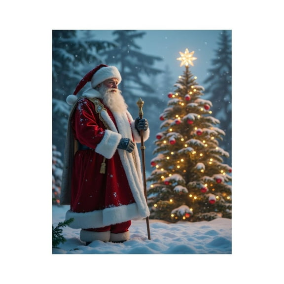 Paint By Numbers Kit for Adults Beginner - DIY Santa Claus Christmas Tree Snowy Night Canvas Painting Kits for Adults, Frameless Paint By Number for Adults for Home Wall Decor 16x20 Inch