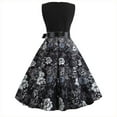 thumbnail image 4 of Babysbule Summer Dresses for Women Sexy Ladies Fashion Floral Vintage Print V-Neck Sleeveless Swing Skirts Deals, 4 of 5