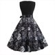 thumbnail image 5 of ICHUANYI Clearance Women's Fashion Vintage Print V-Neck Sleeveless Sexy Dress(Dark Gray, M) ICHUANYI WER2023081115173, 5 of 5