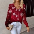 thumbnail image 1 of Chandails d'Automne Grande Taille pour Femmes Chandails de Noël pour Femmes 2025 Col Rond Vacances d'Hiver Mignons Pulls Rouges G, 1 of 7