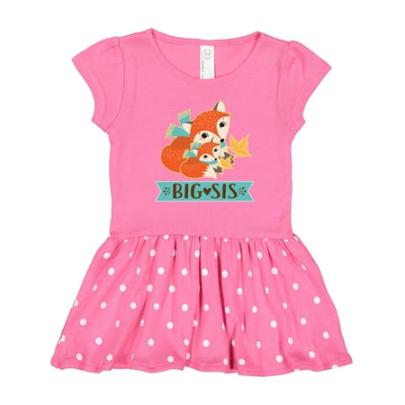 

Inktastic Big Sis Woodland Fox Sister Gift Toddler Girl Dress