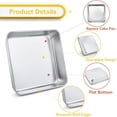 thumbnail image 3 of 8 Inch Square Baking Pan, Square Cake Brownie Pan Stainless Steel for Wedding Christmas Party, Healthy & Non Toxic, Sturdy & Brushed Surface, Dishwasher Safe, 3 of 7