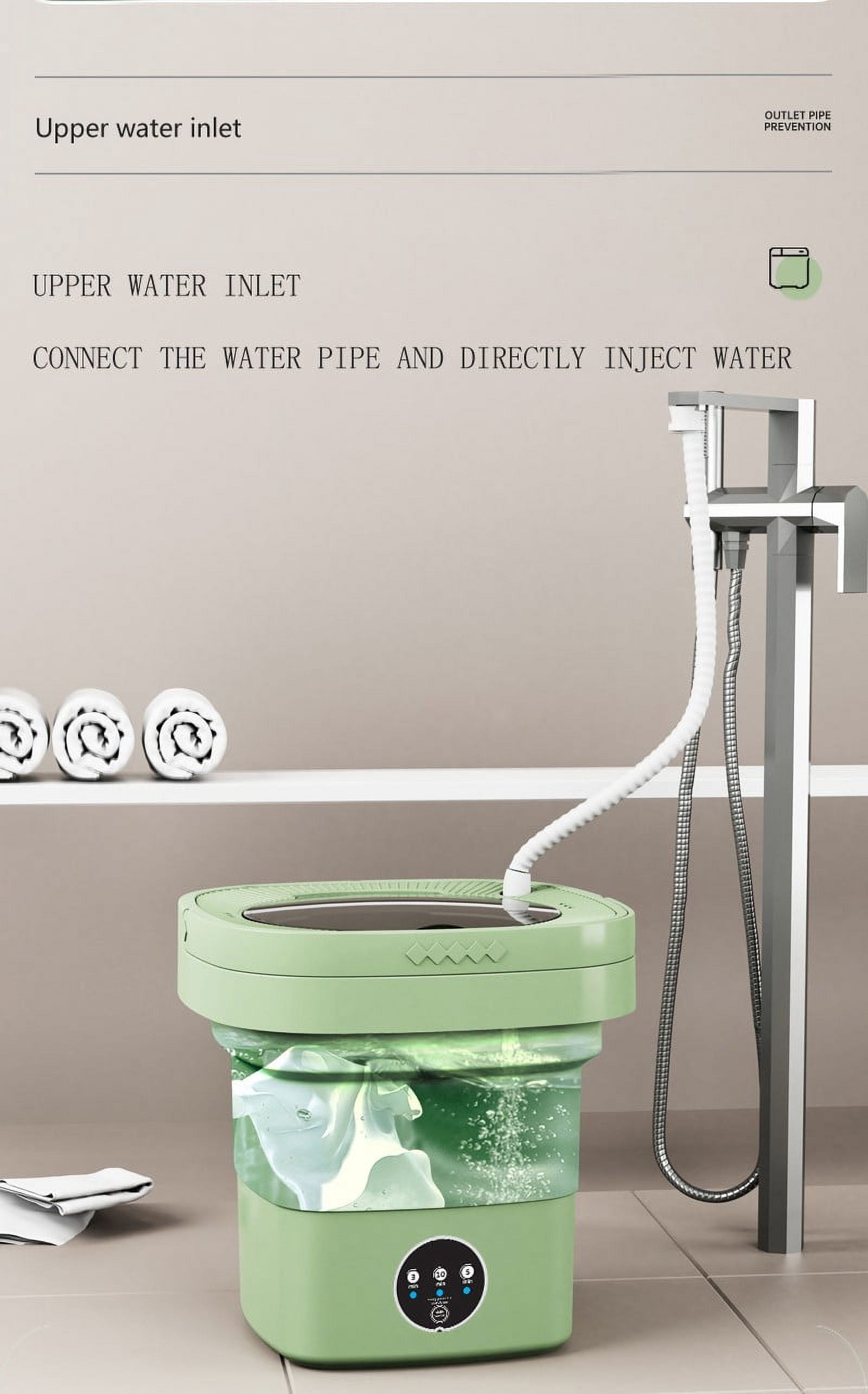 Green Green 7L Portable Mini Washing Machine Small Washer And Spinner Combo For Student Dormitory Apartment Baby Clothes Travel