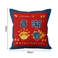 thumbnail image 6 of Ludlz Pillow Cover Blessing Words Hidden Zipper Dust-proof Happy New Year Pattern Cushion Cover Home Decor for Bedroom, 6 of 8