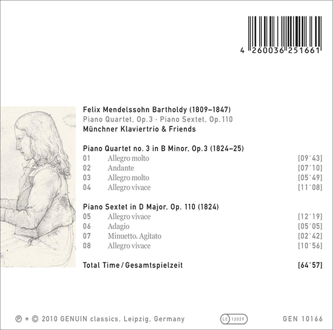 M Nchner Klaviertrio - Piano Quartet Op 3 / Piano Sextet Op 110 - Music & Performance - CD