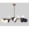 thumbnail image 3 of Stilnovo Style Double Shade 8 Arm 16 Light Mid Century Modern Sputnik Chandelier – Handcrafted Raw Brass Ceiling Light Fixture, Elegant Pendant Lighting for Dining Room, Living Room, and Kitchen, 3 of 4