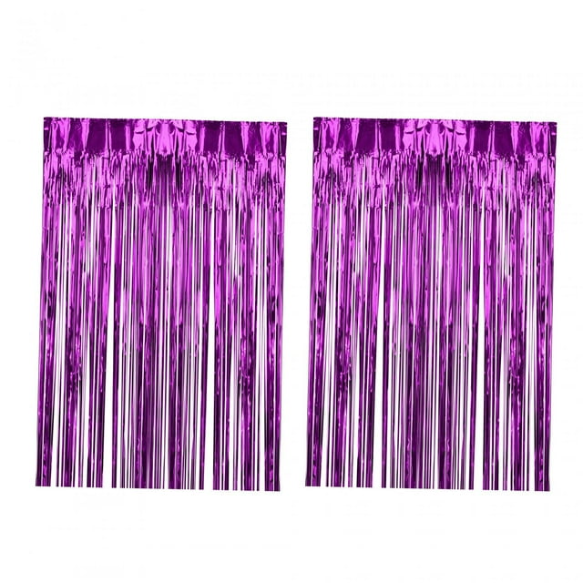 2 cortinas con flecos de aluminio para decoración de fiestas, versátiles fondos para fotomatón. Rosa roja