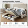 thumbnail image 3 of gaoyangjiaju 62.2" Pull-Out Sofa bed , Versatile Futon Couch with Sleeping Function and Storage Space, Sofa Bed for Small Rooms and Living Rooms, Dark Grey and White, 3 of 13