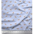 thumbnail image 2 of Soimoi Blue Viscose Chiffon Fabric American Robin Bird Fabric Prints by Yard 42 Inch Wide, 2 of 3