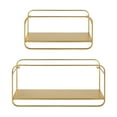 thumbnail image 6 of Kate and Laurel Emerline Modern Glam Wall Shelf Set, Set of 2, Gold, Living Room Wall Shelves, 6 of 8