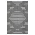 thumbnail image 1 of Outdoor Rug Waterproof 8x10 Reversible – Modern Lines Grey White Plastic Straw Patio Mat for Backyard, RV, Balcony, Camping | Lightweight & Durable Non-Slip Outdoor Carpet – 1 Pack, 1 of 13