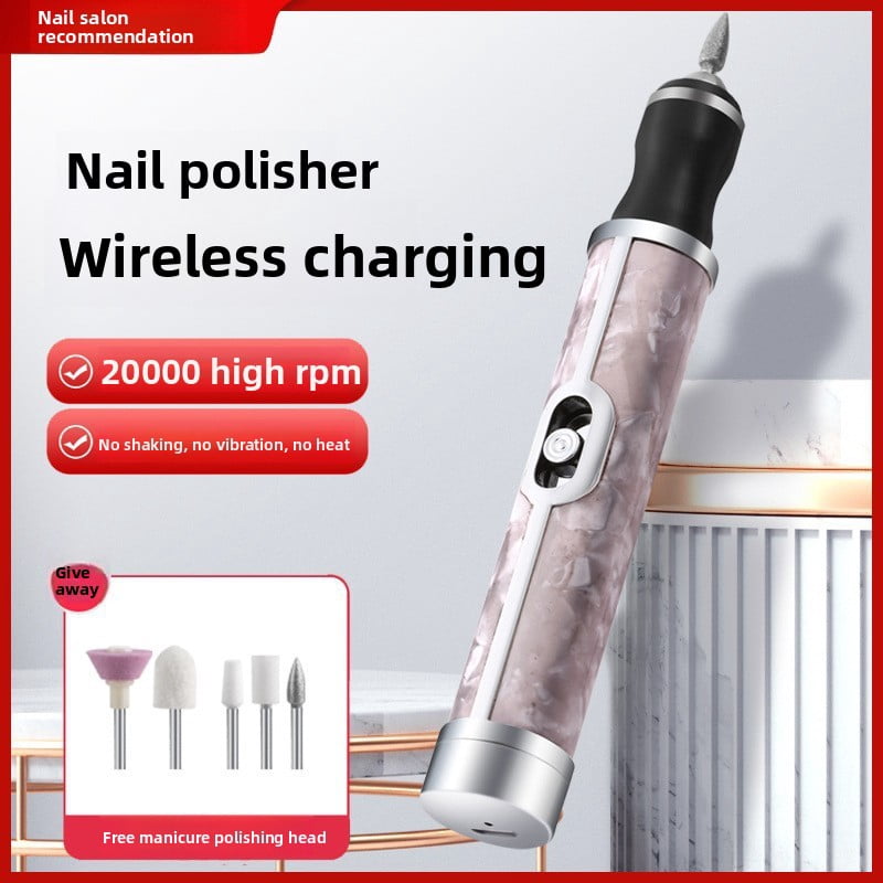 Rechargeable Electric Nail Drill Machine - Portable Cordless Nail File Efile for Acrylic Gel Nails, Manicure Pedicure Tool with 6 Bits & 3 Speed Adjustment, Professional Home Nail Art Polisher