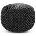 thumbnail image 1 of Pemberly Row Contemporary Boho Round Pouf in Slate Gray Velvet Fabric, 1 of 6