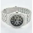 thumbnail image 3 of 42mm Montres Carlo Men's Fashion Metal Band Modern Dress Sports Watch Luxury (Silver/Black), 3 of 4