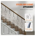 thumbnail image 4 of Staircase Balusters 44'', 5 Pack Metal Spindles, S Shape Deck Railing, Galvanized Steel Satin Black, with Shoes & Screws - Indoor Stair Railing Parts, 4 of 7