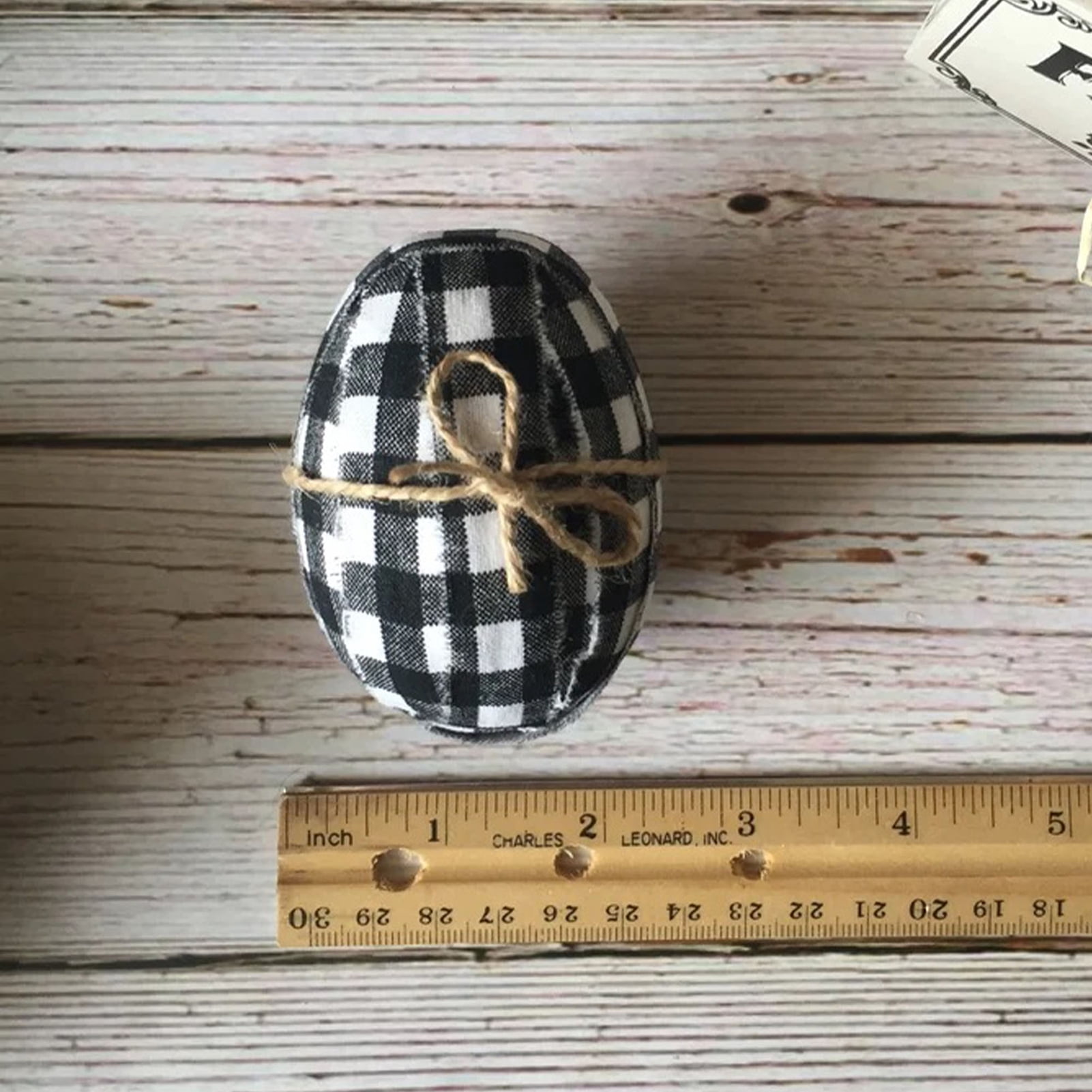 Yesbay 5 Pcs/Set Easter Eggs Pendants Contrast Color Plaid Print with Strap Realistic Egg Fabric Cover Decorative Reusable Happy Easter Egg Decoration Toys Easter Supplies