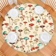 thumbnail image 2 of Red Mushroom Line Light Pattern Round Fitted Tablecloth with Elastic Edge,Dining Table Cover Waterproof,Outdoor Round Tablecloth for Camping,Dining,Indoor and Outdoor, 2 of 7