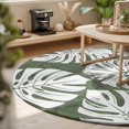 thumbnail image 3 of Round Rugs 4Ft, Dark Green Monstera Deliciosa Round Area Rug Washable Indoor Throw Carpet, Summer Botanical Tropical Soft Non Slip Circle Rug for Kitchen Nursery Room Home Decor Aesthetic, 3 of 8