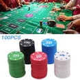 thumbnail image 3 of 4x0.2cm-casino Tokens Pack Of 100 Acrylic Poker Chips With Box For Countdown Markers, Chips, Roulette, Ceramic Poker Chips, 3 of 5