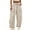 Khaki, variant on Lentta Womens Baggy Barrel Pants Wide Leg Lounge Drawstring Sweatpants with Pockets