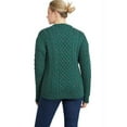 thumbnail image 2 of Traditional Irish Wool Green Sweater for Women, Honeycomb Stitch, Made in Ireland - Small, 2 of 6