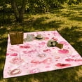 thumbnail image 7 of Pink Bows With Cherries And Jeweled Hearts, Soft Flannel Blanket with Romantic Decorative Watercolor Print, Housewarming Gift and Home Decor for Bedroom and Living Room, 7 of 7