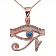 thumbnail image 1 of EYE OF HORUS ROSE GOLD TURQUOISE PENDANT NECKLACE :  10K  Pendant with 20" chain, 1 of 1