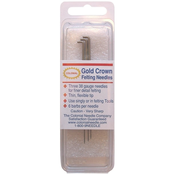 Colonial Needle Gold Crown Felting Needles, Size 38, 3Pack Walmart
