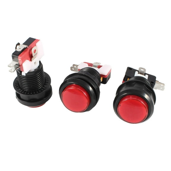 3pcs Panel Mount 3Pin SPDT NC Push Button Momentary Switch 100-240V