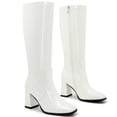 thumbnail image 3 of Botas hasta la rodilla Aizhenzm Gogo de piel blanca para mujer talla 8, 3 of 5