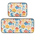 thumbnail image 2 of Dailycode 2 Pcs Kitchen Rug Set Non Slip Absorbent Soft Floor Mats for Kitchen Bathroom Cartoon Fish and Seahorse 19.7"x27.6"+19.7"x47.2", 2 of 7