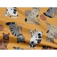 thumbnail image 4 of oneOone Rayon Dark Yellow Fabric Cat Sewing Material Print Fabric By The Yard 56 Inch Wide-N6C, 4 of 5