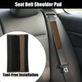 thumbnail image 2 of 2pcs Universal Seat Belt Shoulder Pad Faux Leather Car Safety Strap Covers Neck Mat for Comfortable Driving Brown, 2 of 7