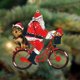 thumbnail image 4 of Adorno colgante creativo con forma de Papá Noel en bicicleta, estilo navideño, hecho a mano, acrílico, para el hogar, 6, 4 of 5