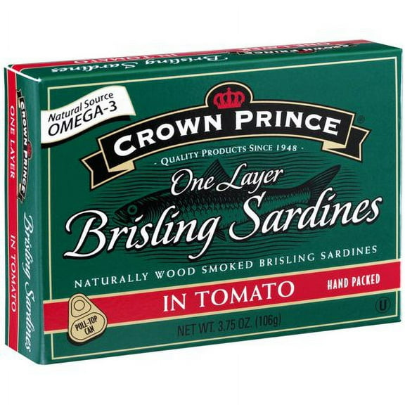 Crown Prince 1-Layer Brisling Sardines in Tomato (Pack of 32)