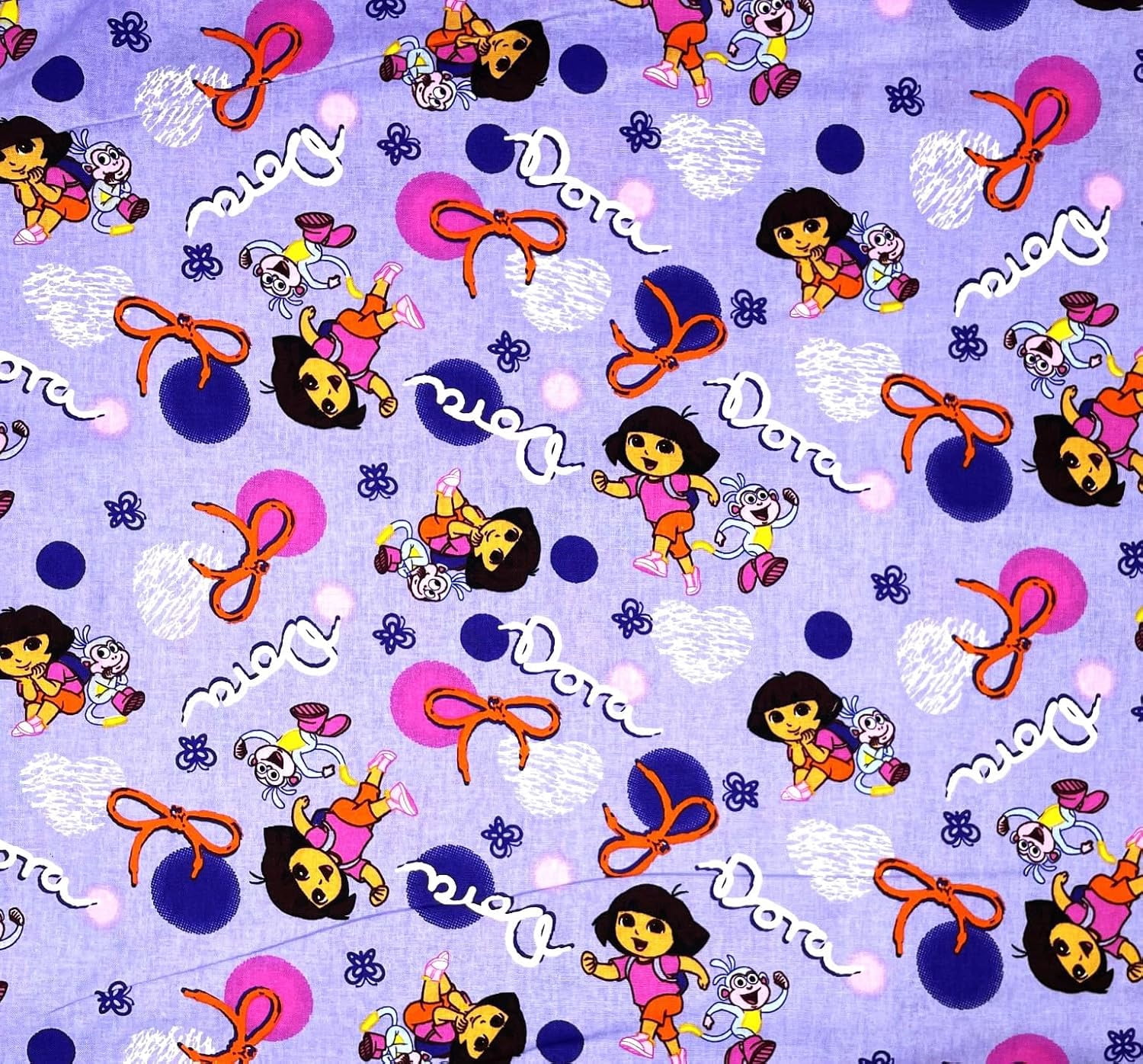 1 Yard - Dora the Explorer & Boots the Monkey on Lavender Cotton Fabric (Great for Quilting, Sewing, Craft Projects, Throw Pillows & More) 1 Yard X 44" Wide